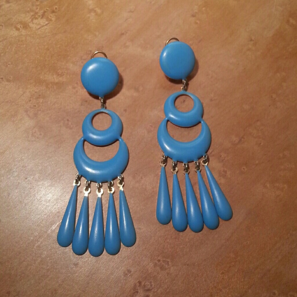 Blue flamenco earrings